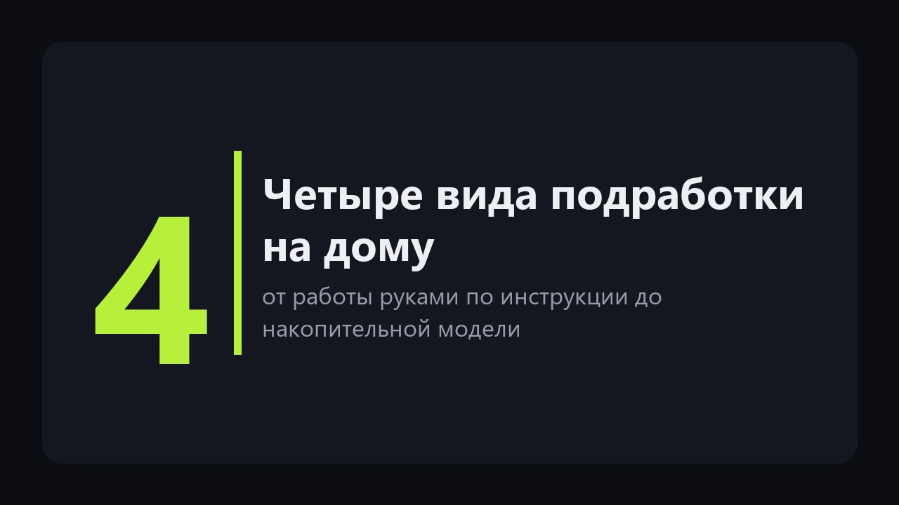 Подработка на дому: как выбрать за один вечер и не потерять на этом три месяца